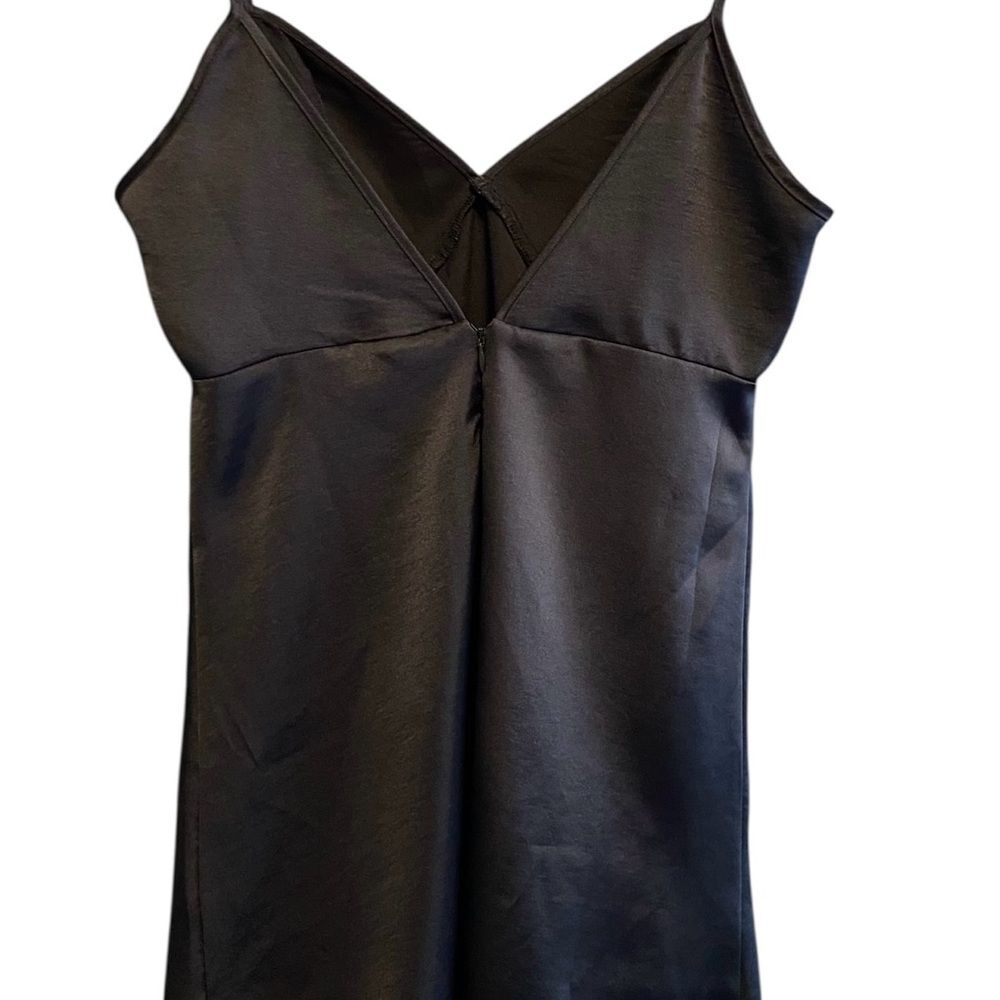 Forever 21 Black Satin Slip Dress Size M Coquette Whimsigoth Party Cocktail - Picture 4 of 9